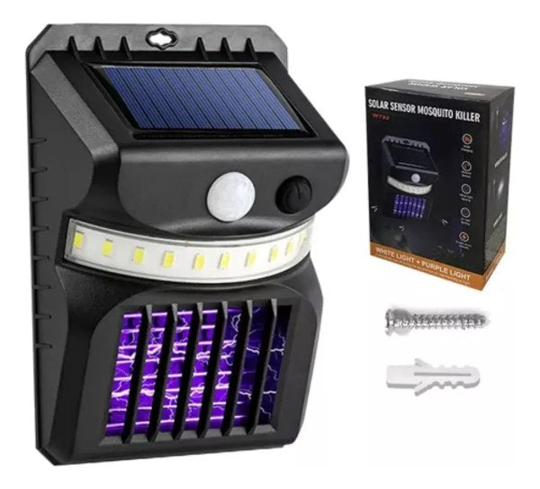 Lampara mata moscos con panel solar