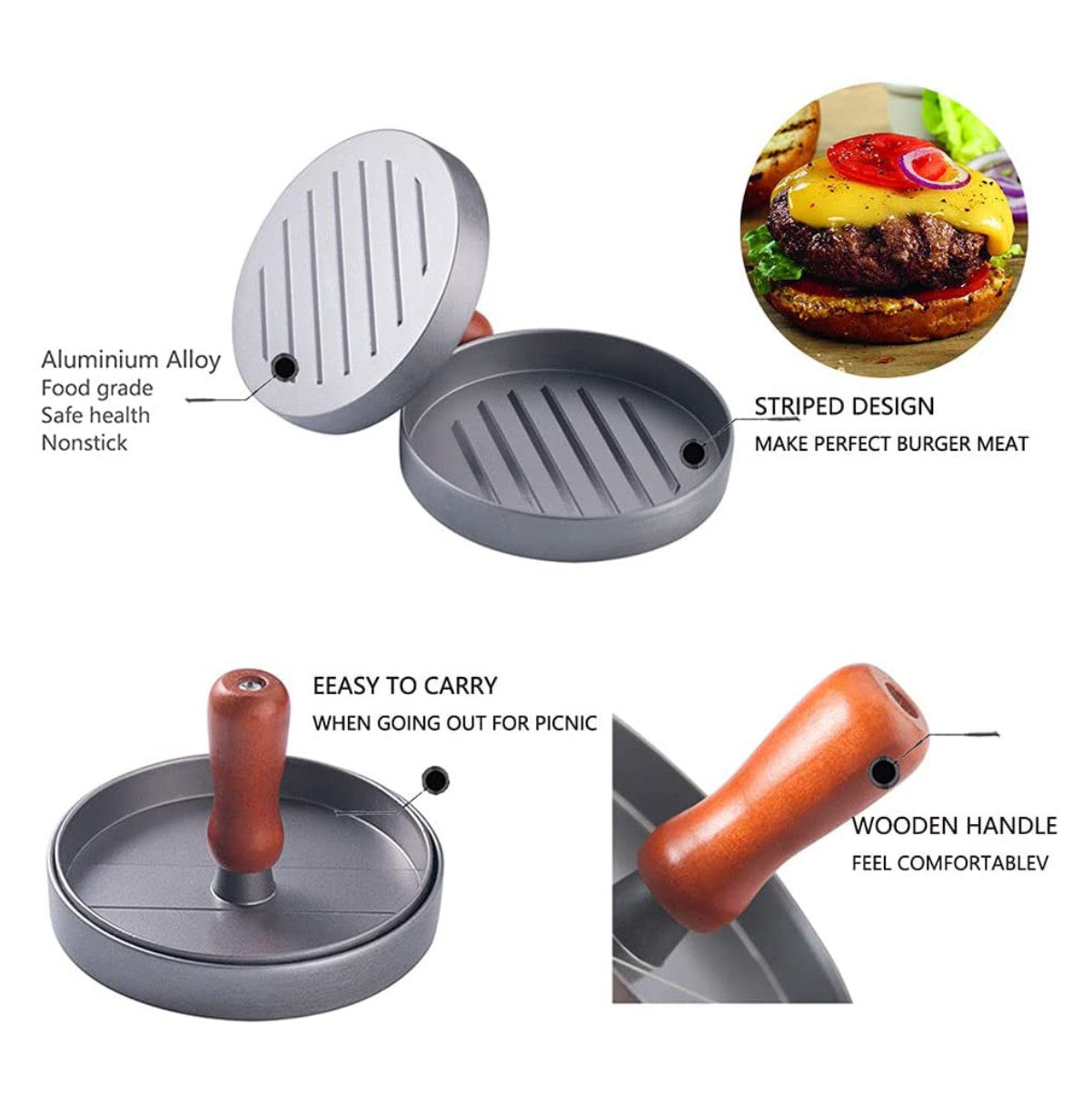 Molde Prensa Para Carne Hamburguesa